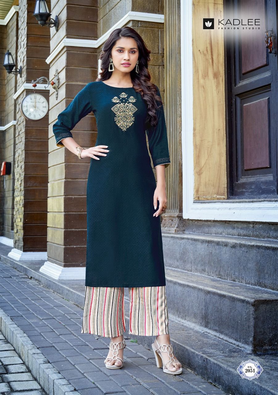 Kadlee Pankh 7 Nx Daily Wear Wholesale Kurti With Bottom 
